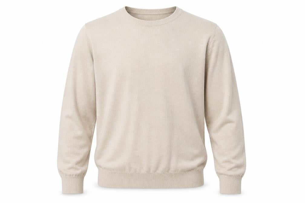 w&b Mens Beige  Knit Pullover Sweatshirt Size XL