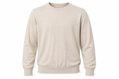 w&b Mens Beige  Knit Pullover Sweatshirt Size XL