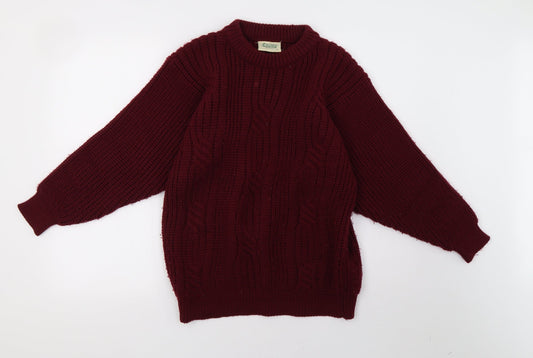 county Womens Red  Knit Pullover Sweatshirt Size M