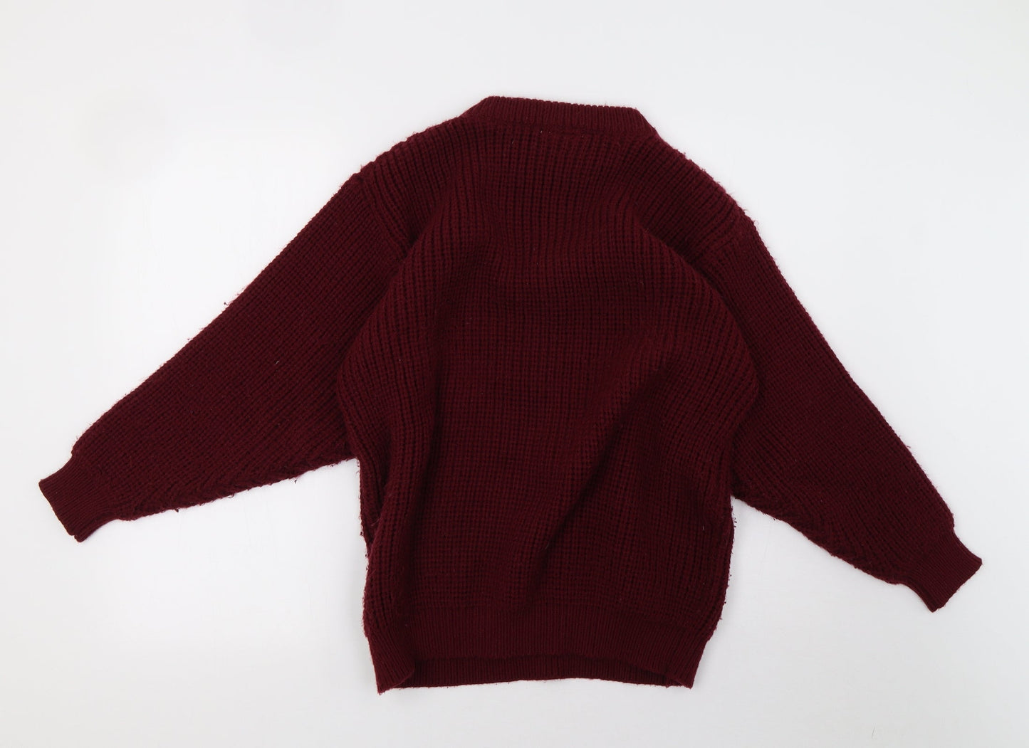county Womens Red  Knit Pullover Sweatshirt Size M