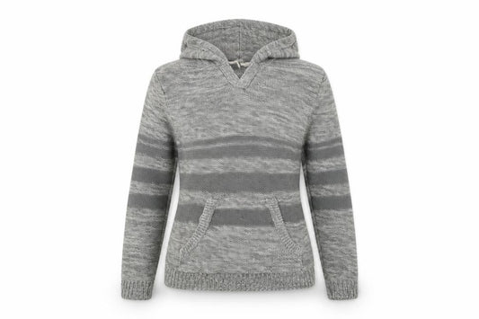 mrp Womens Grey  Knit Pullover Hoodie Size M