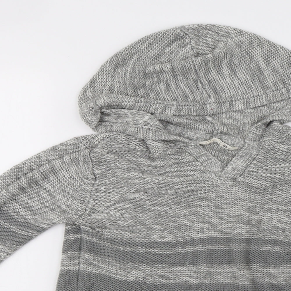 mrp Womens Grey  Knit Pullover Hoodie Size M