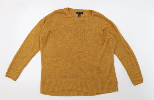 New Look Womens Yellow  Knit Pullover Sweatshirt Size L