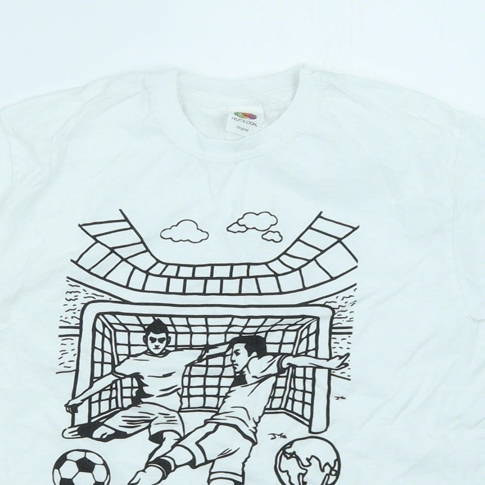 Fruit of the Loom Boys White   Basic T-Shirt Size 7-8 Years