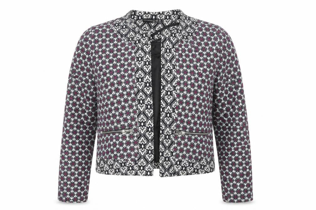 Atmosphere Womens Black Geometric  Jacket  Size 8