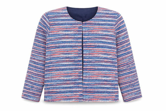Anne De Lancay Womens Blue   Jacket  Size L
