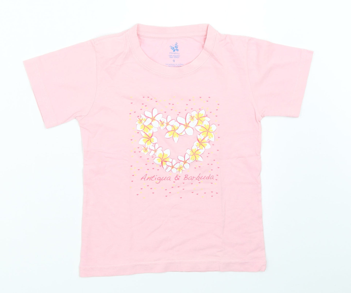 Morpho Girls Pink   Basic T-Shirt Size 4 Years