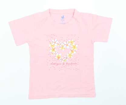 Additional front view of Morpho girls’ pink basic t-shirt, size 4, years