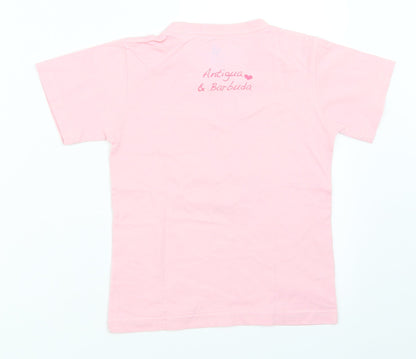 Back view of Morpho girls’ pink basic t-shirt, size 4, years