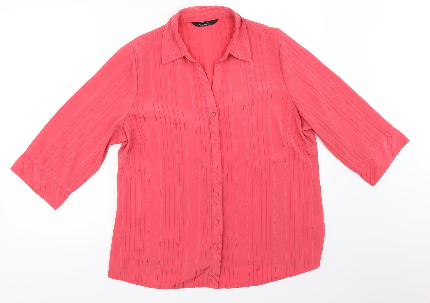 BM Womens Pink   Basic Button-Up Size 16