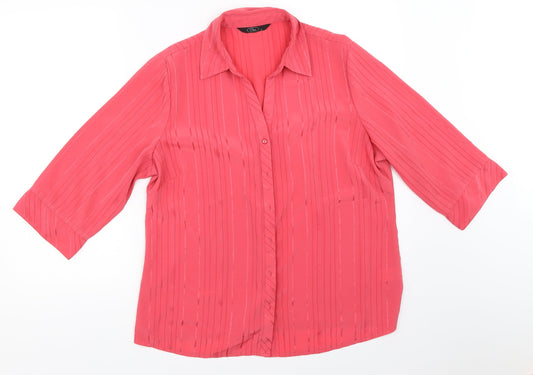 BM Womens Pink   Basic Button-Up Size 16