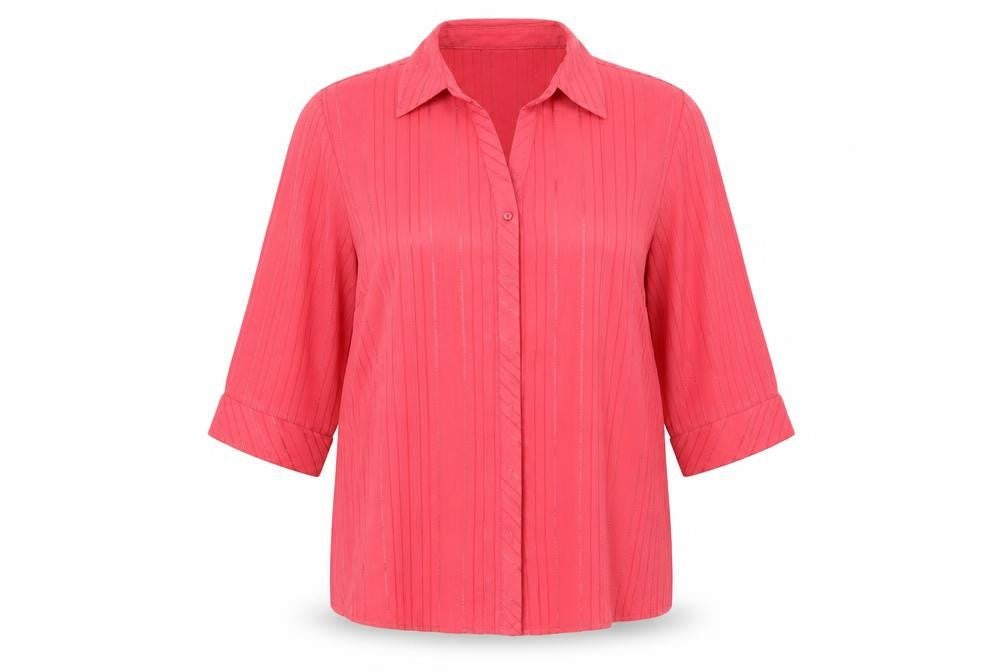 Bonmarché Womens Pink Basic Button-Up Size 16