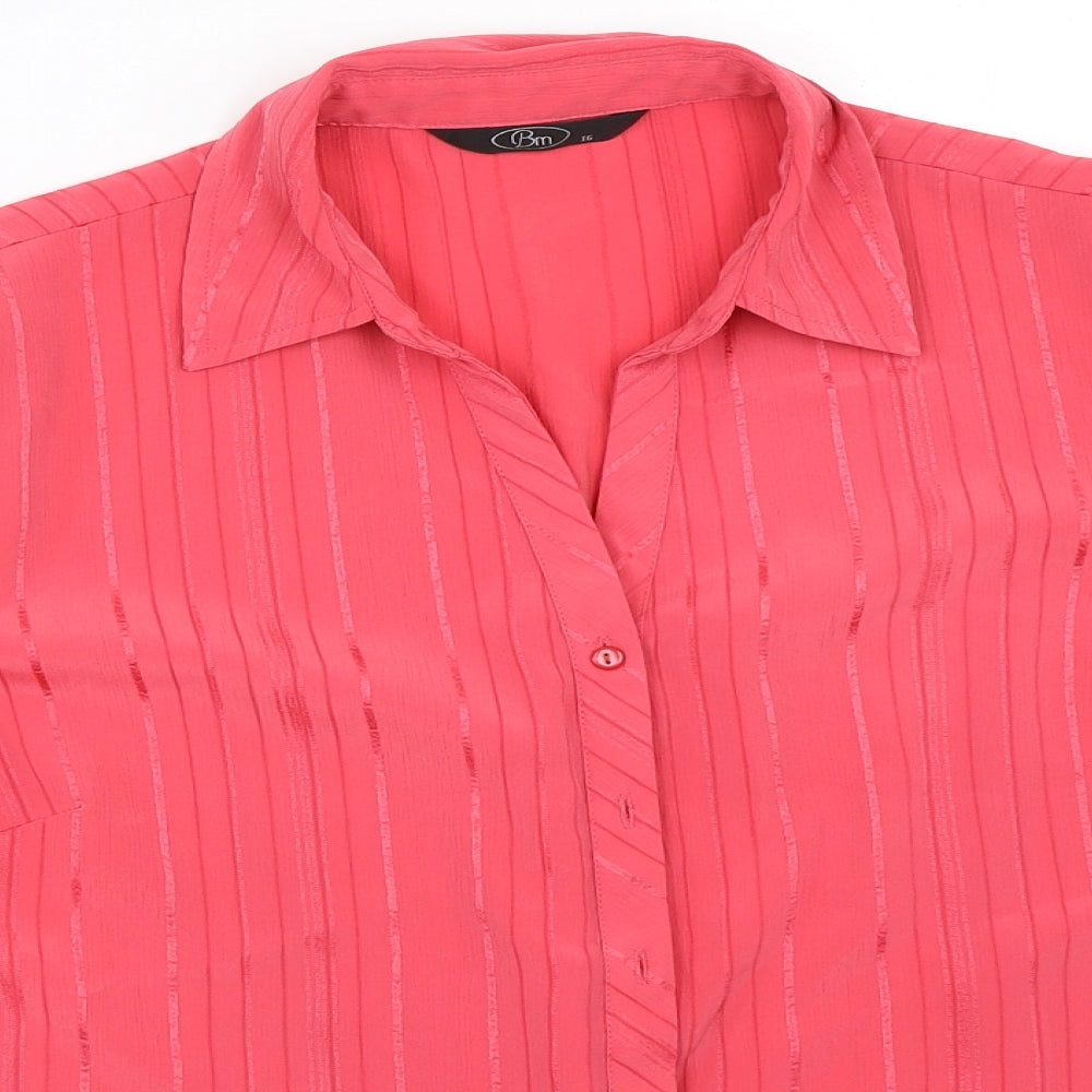 BM Womens Pink   Basic Button-Up Size 16