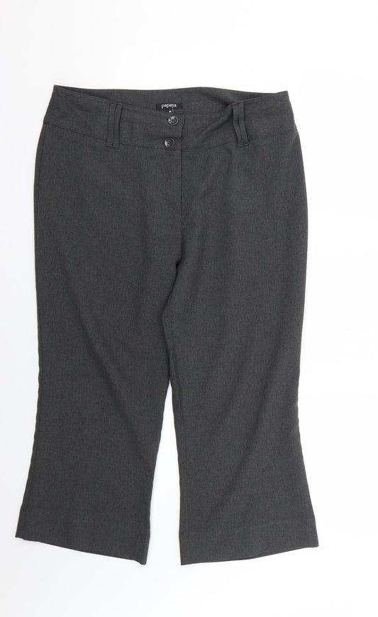 Papaya Womens Grey   Trousers  Size 14 L22.5 in