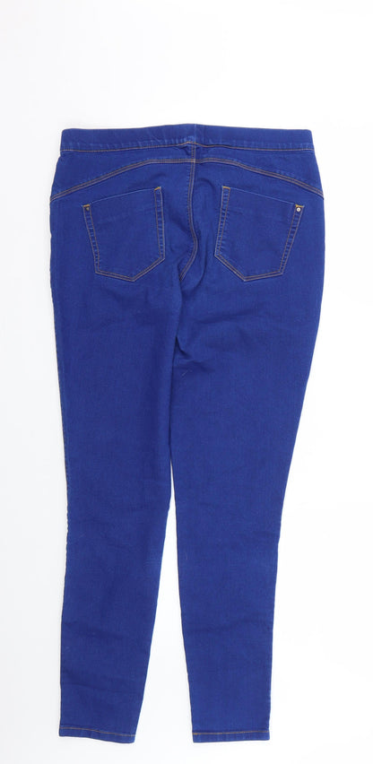 Back view of Denim & Co. women’s blue jegging jeans, size UK 12, 28-inch leg