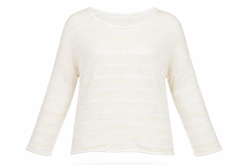 Phase Eight Womens Beige Striped  Pullover Jumper Size 10