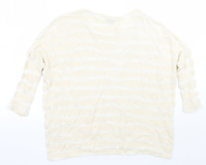 Phase Eight Womens Beige Striped  Pullover Jumper Size 10