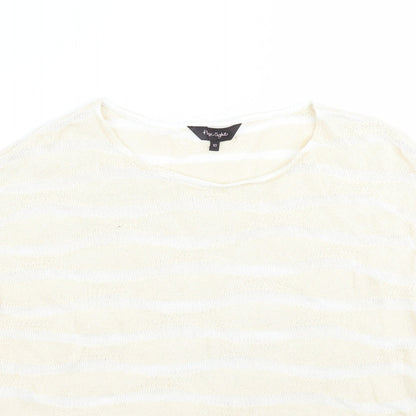 Phase Eight Womens Beige Striped  Pullover Jumper Size 10