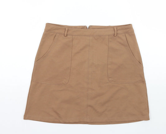 Newlook Womens Beige   A-Line Skirt Size 10