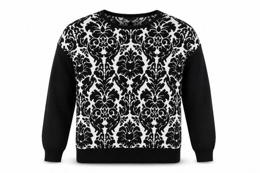 Warehouse Womens Black Floral  Pullover Jumper Size 6