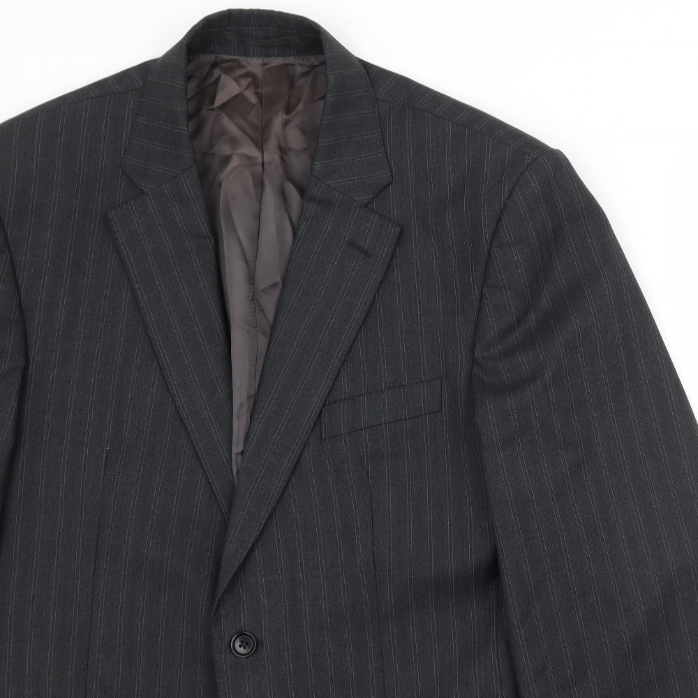 AUSTEN REED Mens Grey Striped  Jacket Suit Jacket Size 40
