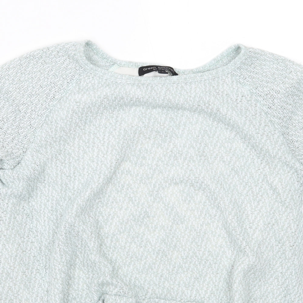 Casual Couture by Green Envelope Womens Blue   Pullover Jumper Size S