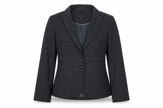 Preworn Womens Grey Striped  Jacket Blazer Size 14