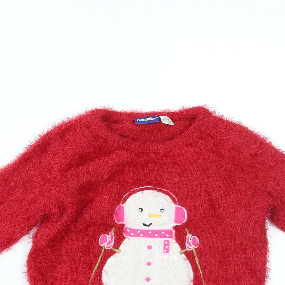 Lupilu Girls Red   Pullover Jumper Size 2-3 Years