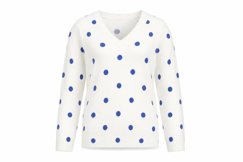 Marks & Spencer Womens White Polka Dot  Pullover Jumper Size 10