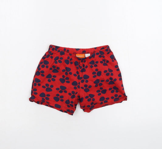 Nickelodeon Girls Red   Sweat Shorts Size 5-6 Years