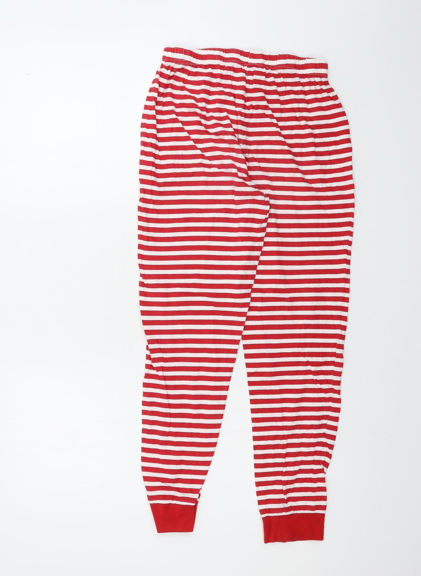 Christmas Womens White Striped  Sweatpants Trousers Size 8 L24 in