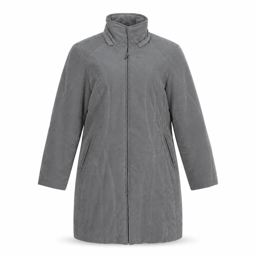 DAVID BARRY Womens Grey   Overcoat Coat Size 14