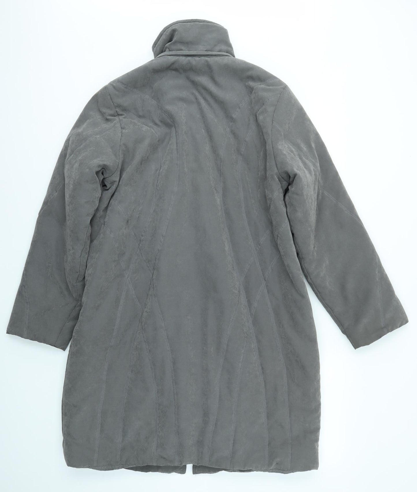 DAVID BARRY Womens Grey   Overcoat Coat Size 14