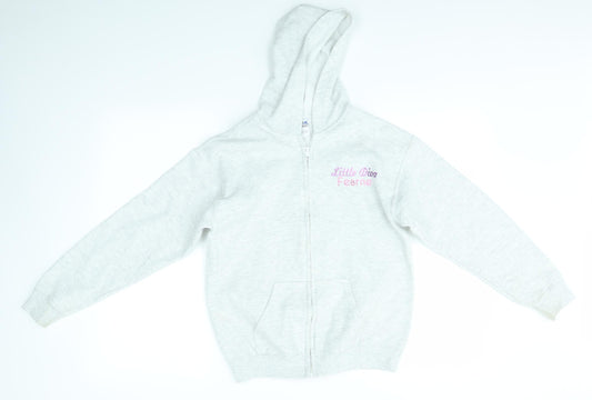 Gildan Girls Grey   Full Zip Hoodie Size L  - LITTLE DIVA FEARNE DANCE STUDIO