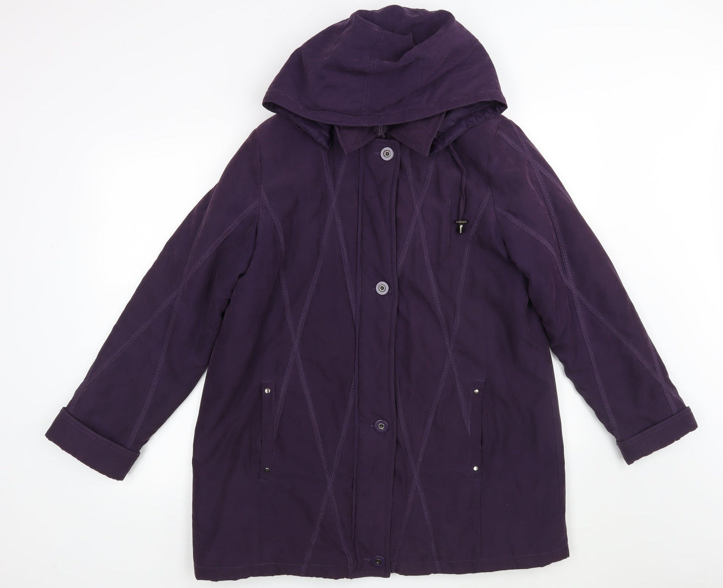 Bonmarché Womens Purple Overcoat Coat Size M