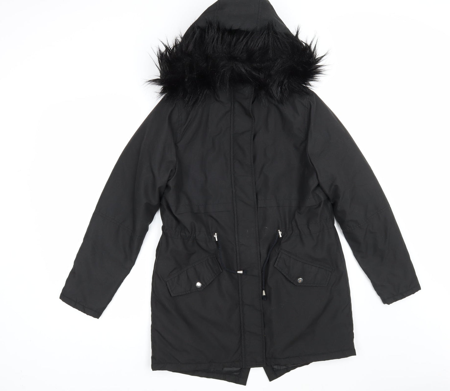 New Look Womens Black   Parka Coatigan Size 8