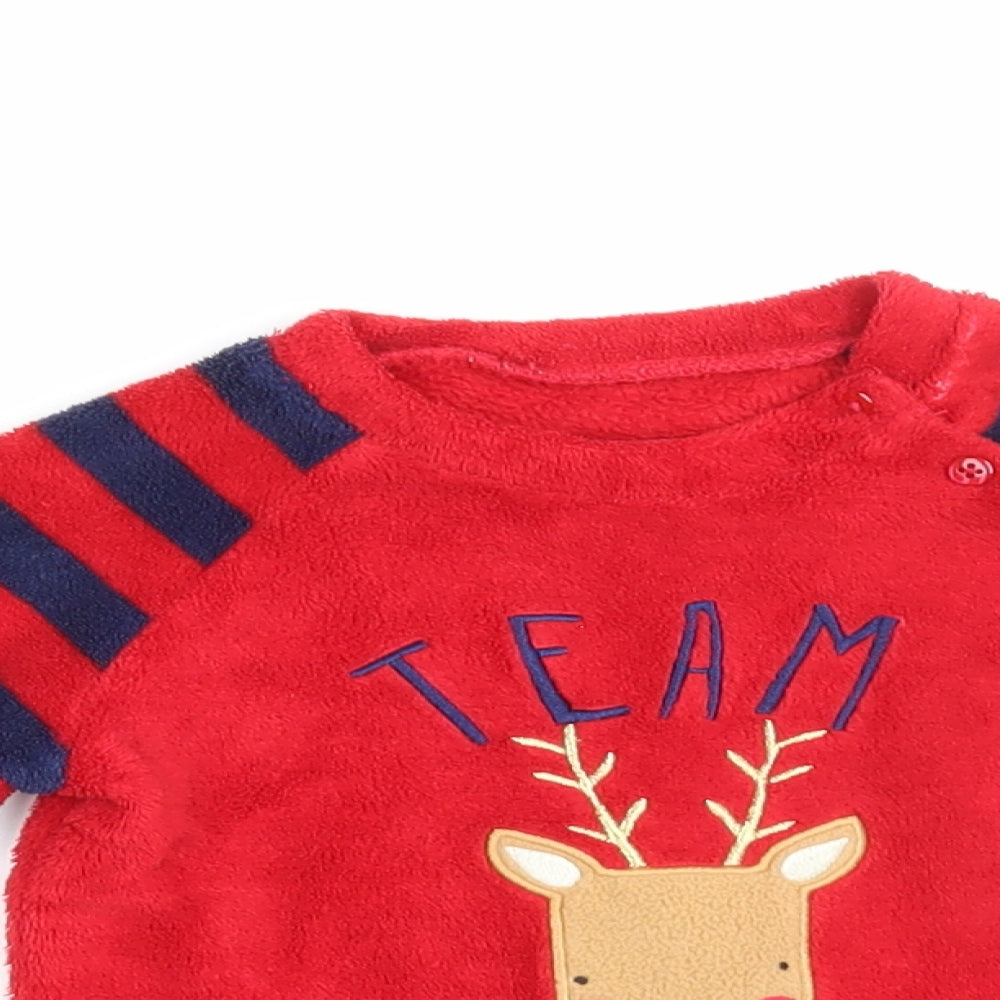 Primark Baby Red Striped   Pyjama Top Size 18-24 Months  - Rudolph