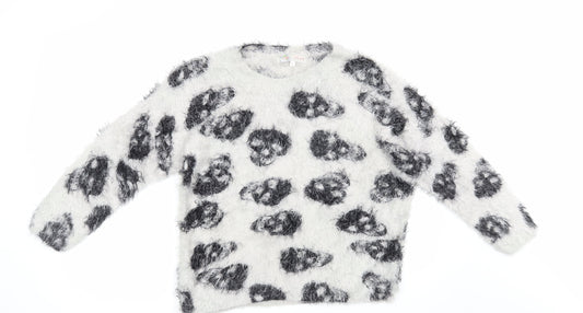 Cameo Rose Womens Grey Floral  Pullover Jumper Size S