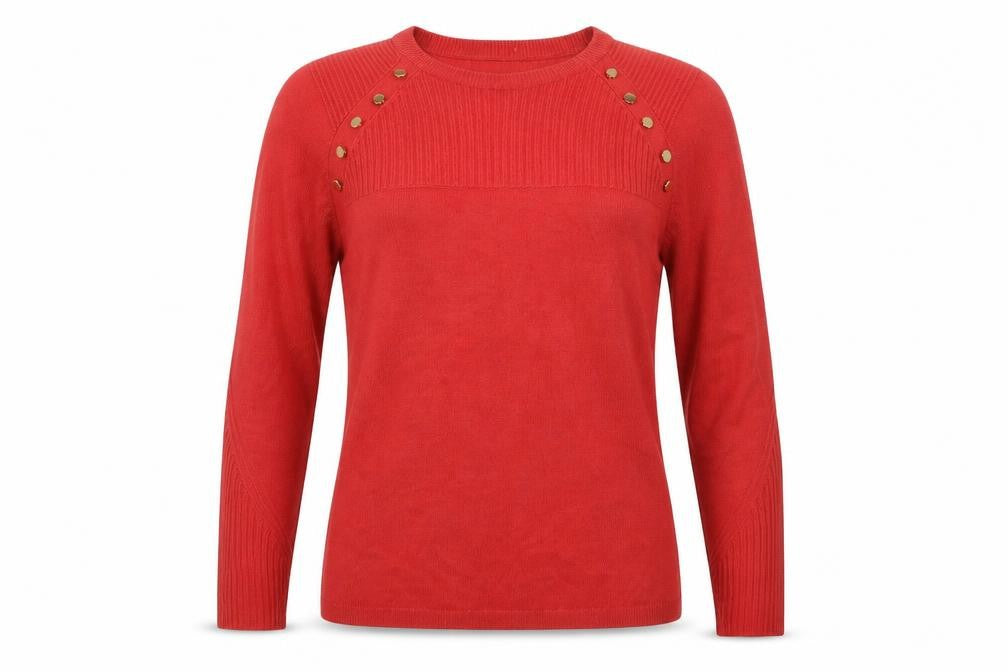Per Una Womens Red  Knit Pullover Jumper Size M