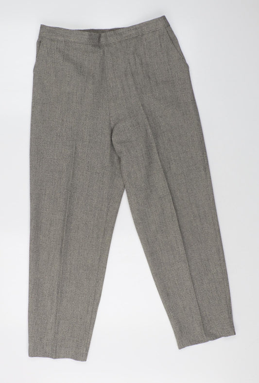 Preworn Womens Grey   Dress Pants Trousers Size 14 L24 in