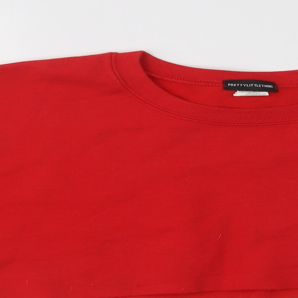 PRETTYLITTLETHING Womens Red   Pullover Sweatshirt Size M