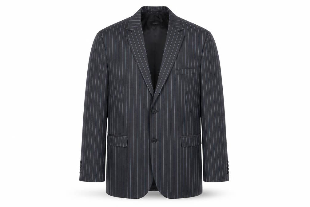 H&M Mens Grey Striped  Jacket Suit Size L