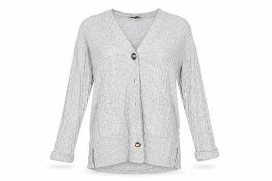 Dorothy Perkins Womens Grey Striped  Cardigan Jumper Size L