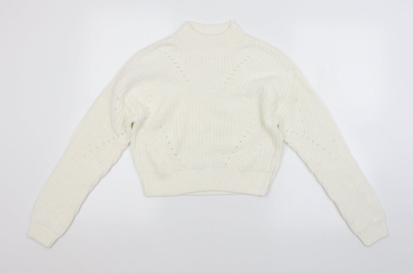 Candy Womens White Striped  Pullover Jumper Size 12