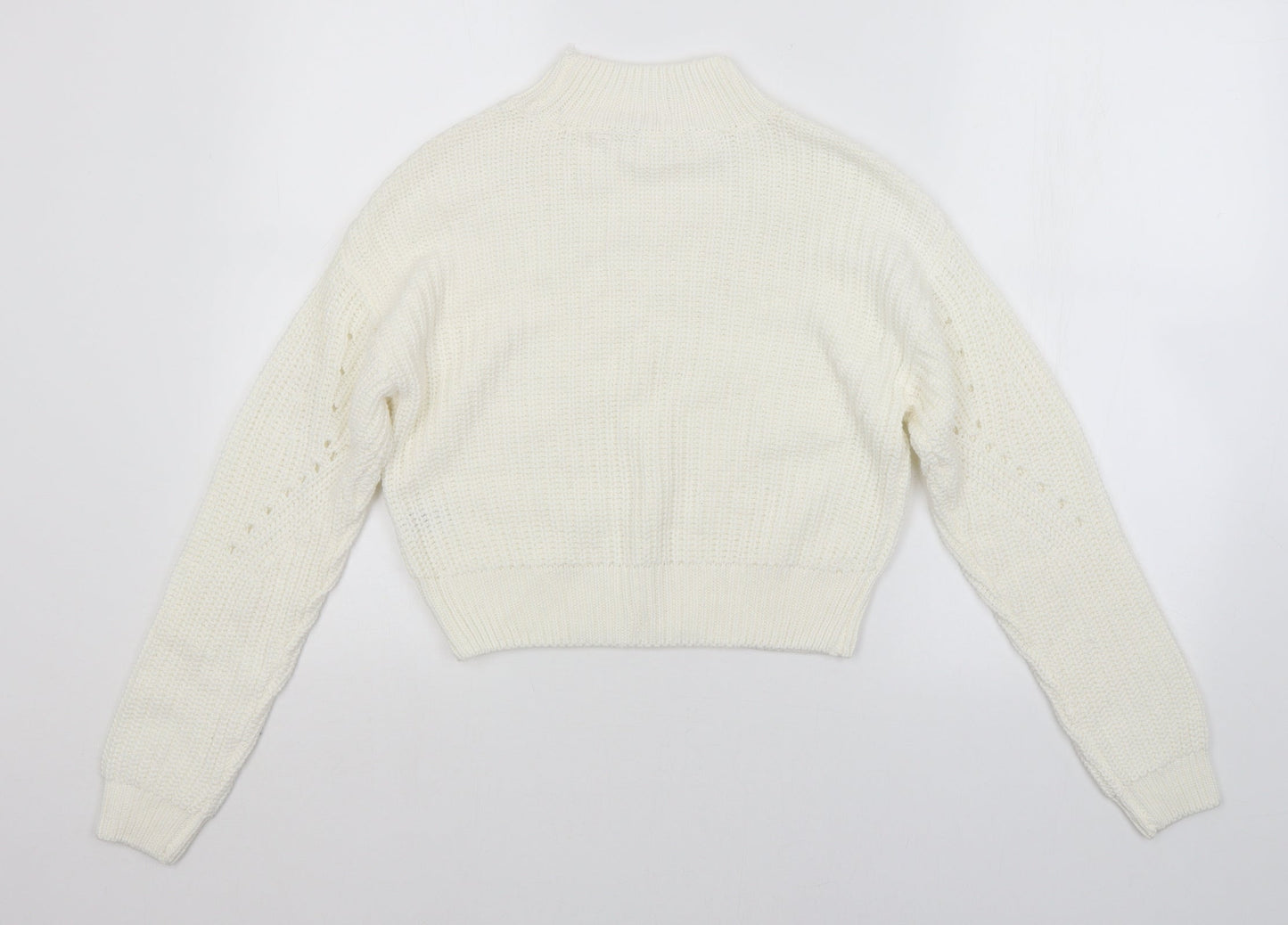 Candy Womens White Striped  Pullover Jumper Size 12