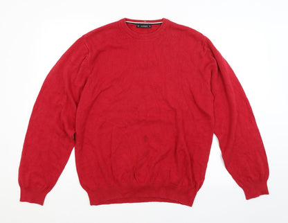 Front view of Dunnes men’s red jumper, size L