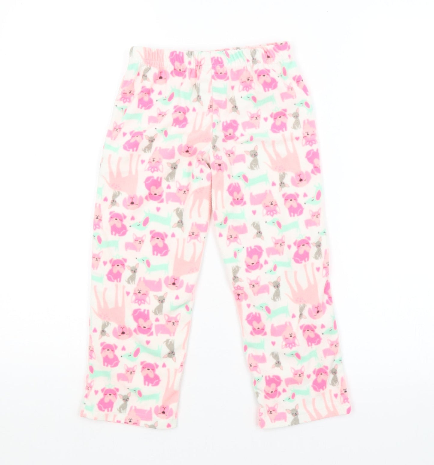 Preworn Girls Pink Animal Print   Pyjama Pants Size 5 Years