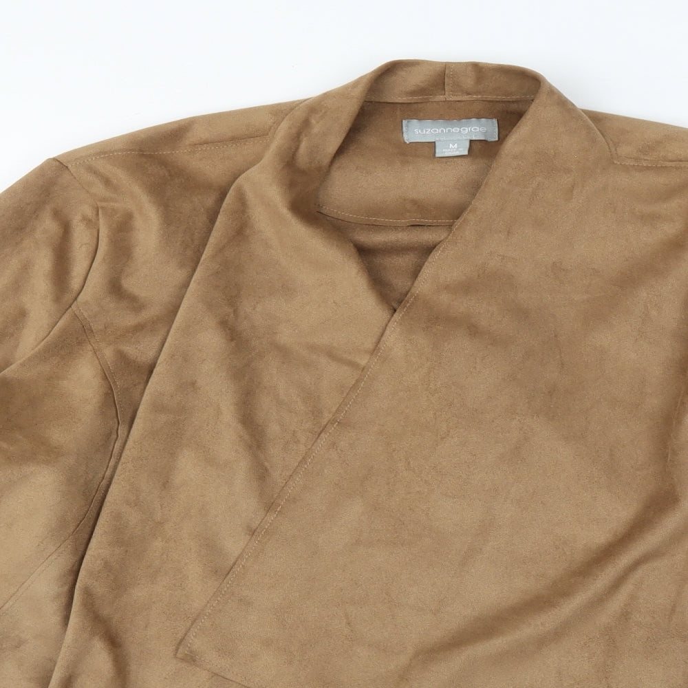 Suzanne Grae Womens Brown   Wrap Jumper Size M