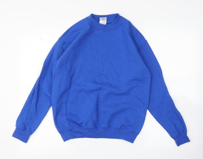 Preloved Gildan Womens Blue   Pullover Sweatshirt Size L - Front