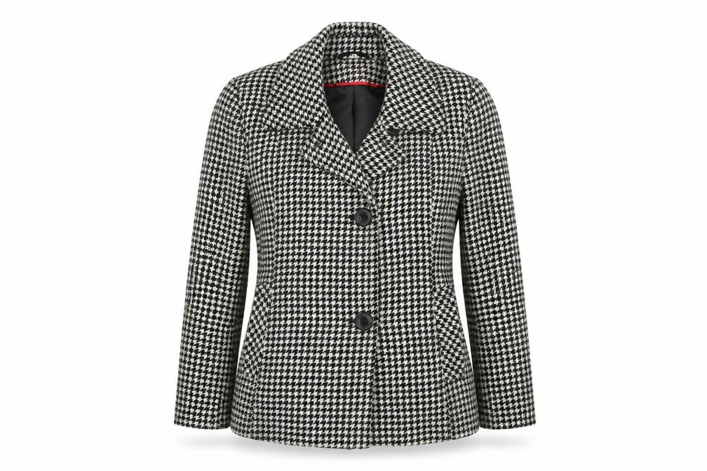 Klass Womens Multicoloured Houndstooth  Jacket Sport Coat Size 12